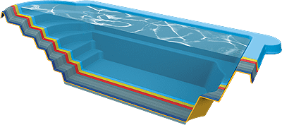 fibreglass pool layers composition illustration