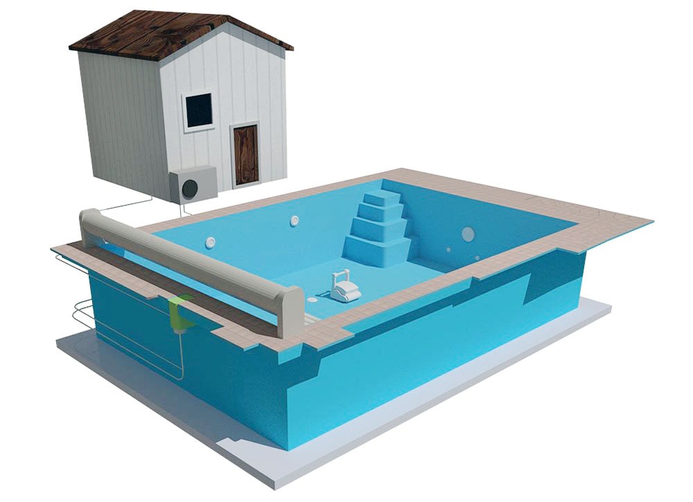 polyester fibreglass swimming pool pump house